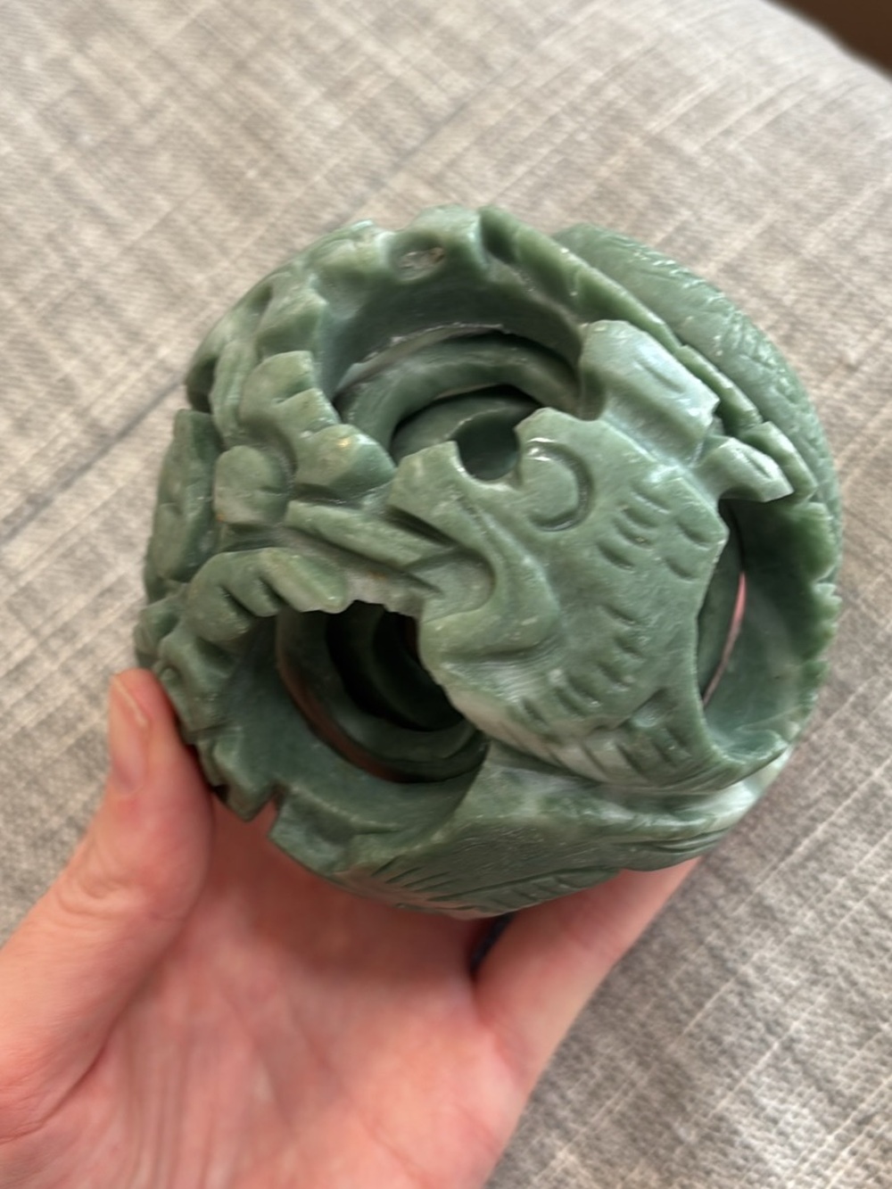 Vintage Chinese Jade Ball Puzzle